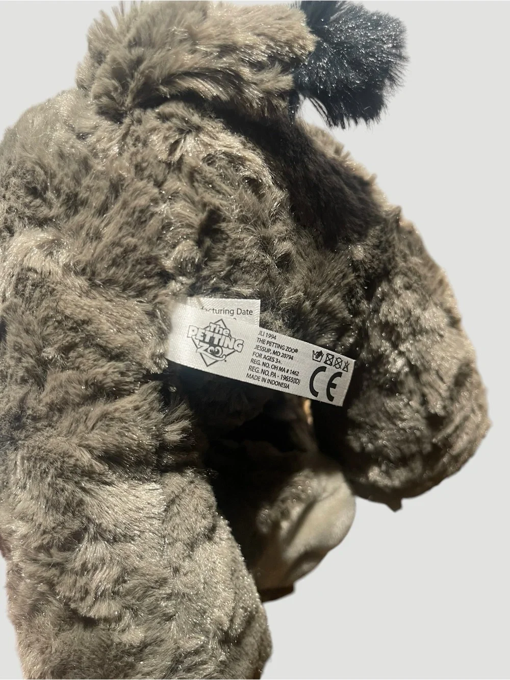 The Petting Zoo CUTE SOFT GRAY RHINO RHINOCEROS 10